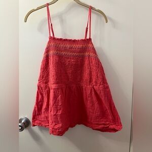 Lane Bryant Red Embroidered Top Size 16 EUC